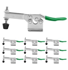 10 pack hold down toggle clamps latch antislip red 201b hand tool 200lbs holding capacity antislip horizontal quick release heavy duty toggle clamp tool (201b 10pcs green)