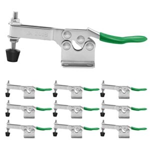 10 pack Hold Down Toggle Clamps Latch Antislip Red 201B Hand Tool 200Lbs Holding Capacity Antislip Horizontal Quick Release Heavy Duty Toggle Clamp Tool (201B 10pcs Green)
