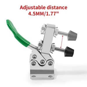 10 pack Hold Down Toggle Clamps Latch Antislip Red 201B Hand Tool 200Lbs Holding Capacity Antislip Horizontal Quick Release Heavy Duty Toggle Clamp Tool (201B 10pcs Green)