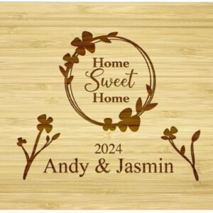 Home Sweet Home Customized Cutting Board, Laser Engraved New Homeowner Couple Gift Ideas, Personalized Engraved Gifts for First Home Present, Housewarming Christmas Gifts