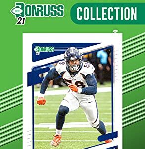 Denver Broncos 2021 Donruss Factory Sealed 10 Card Team Set featuring a Rated Rookie Card of Patrick Surtain II