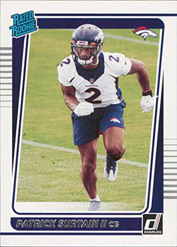 Denver Broncos 2021 Donruss Factory Sealed 10 Card Team Set featuring a Rated Rookie Card of Patrick Surtain II