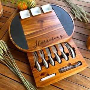 Personalized Charcuterie Board Set/19pcs Cheese Board And Knife Set, Realtor Closing gift, Custom Charcuterie board, Wedding Gift