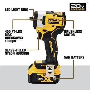 DEWALT DCF913P2 20V MAX* 3/8 in. Cordless Impact Wrench with Hog Ring Anvil Kit