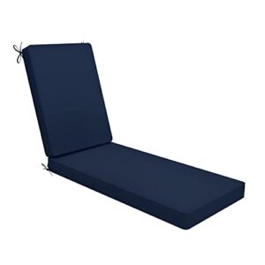 aaaaacessories outdoor chaise lounge cushions for patio furniture lounge chairs, water resistant fabric, 72 x 21 x 3 inch, navy