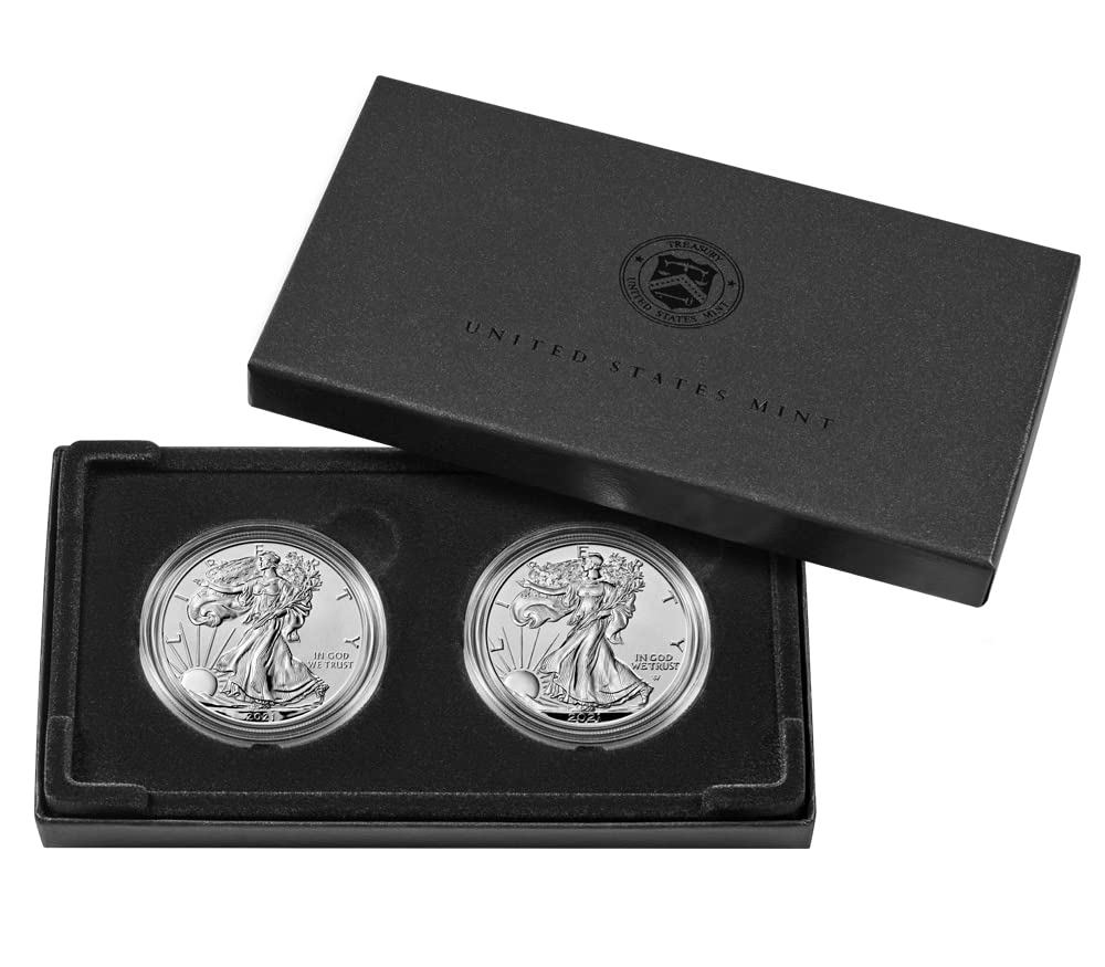 2021 Two-Coin Set Designer Edition American Eagle Silver Reverse Proof $1 Reverse Proof US Mint