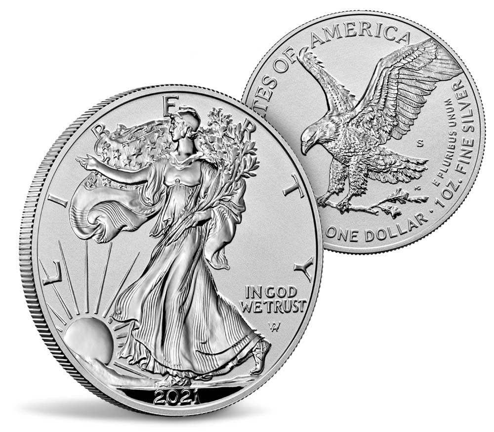 2021 Two-Coin Set Designer Edition American Eagle Silver Reverse Proof $1 Reverse Proof US Mint