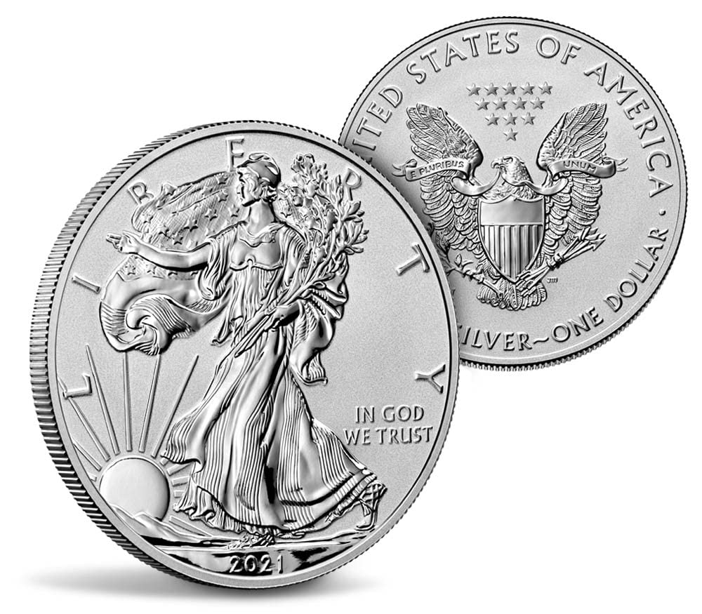 2021 Two-Coin Set Designer Edition American Eagle Silver Reverse Proof $1 Reverse Proof US Mint