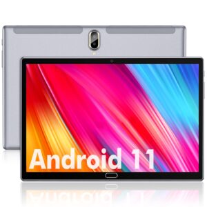 tablet 10 inch android 11 tablet 2024 latest update 4g phone tablet 64gb + 4gb storage octa-core processor, 13mp camera, dual sim card slot, 128gb expand support, gps, wifi, bluetooth, 1080p hd (gray)