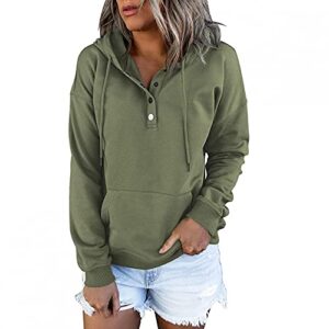baralonly hoodies for women, womens button down pullover shirts casual long sleeve drawstring sweatshirts tops with pocket