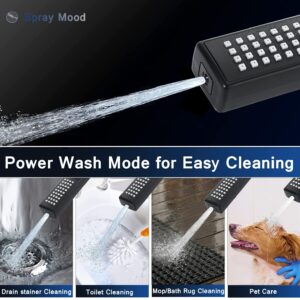 Shower Head, 8'' Matte Black Shower Head with hose, 2 in 1 Setting High Pressure Shower Heads, Anti-leak Rainfall Shower Head with Holder, Dual Rain Shower Head with Handheld Spray, Bellearlly