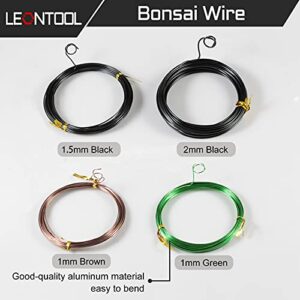 LEONTOOL Bonsai Tree Wire Aluminum Bonsai Training Wire 1mm/ 1.5 mm/ 2mm Bonsai Wire Cutter Flower Pot Hole Mesh Pad Bonsai Wire for Bonsai Trees Bonsai Wire and Bonsai Tool Kit