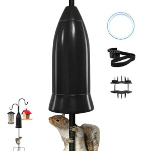 squirrel baffle for bird feeder pole,installation without removing the pole,wrap around poles protect bird feeder,suitable for shepherd hooks,not for deck hook