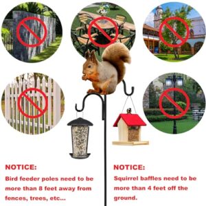 Squirrel Baffle for Bird Feeder Pole,Installation Without Removing The Pole,Wrap Around Poles Protect Bird Feeder,Suitable for Shepherd Hooks,Not for Deck Hook