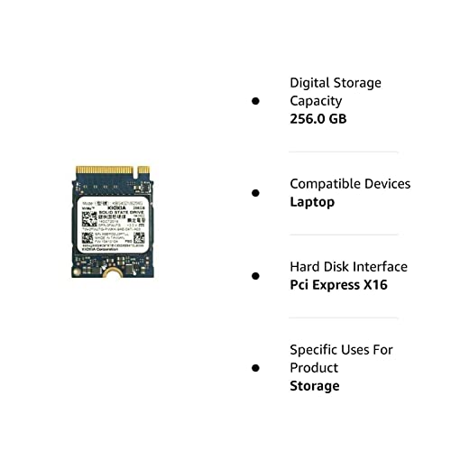 Toshiba(Kioxia) 256GB PCIe NVMe 2230 SSD (KBG40ZNS256G) (OEM), 30mm