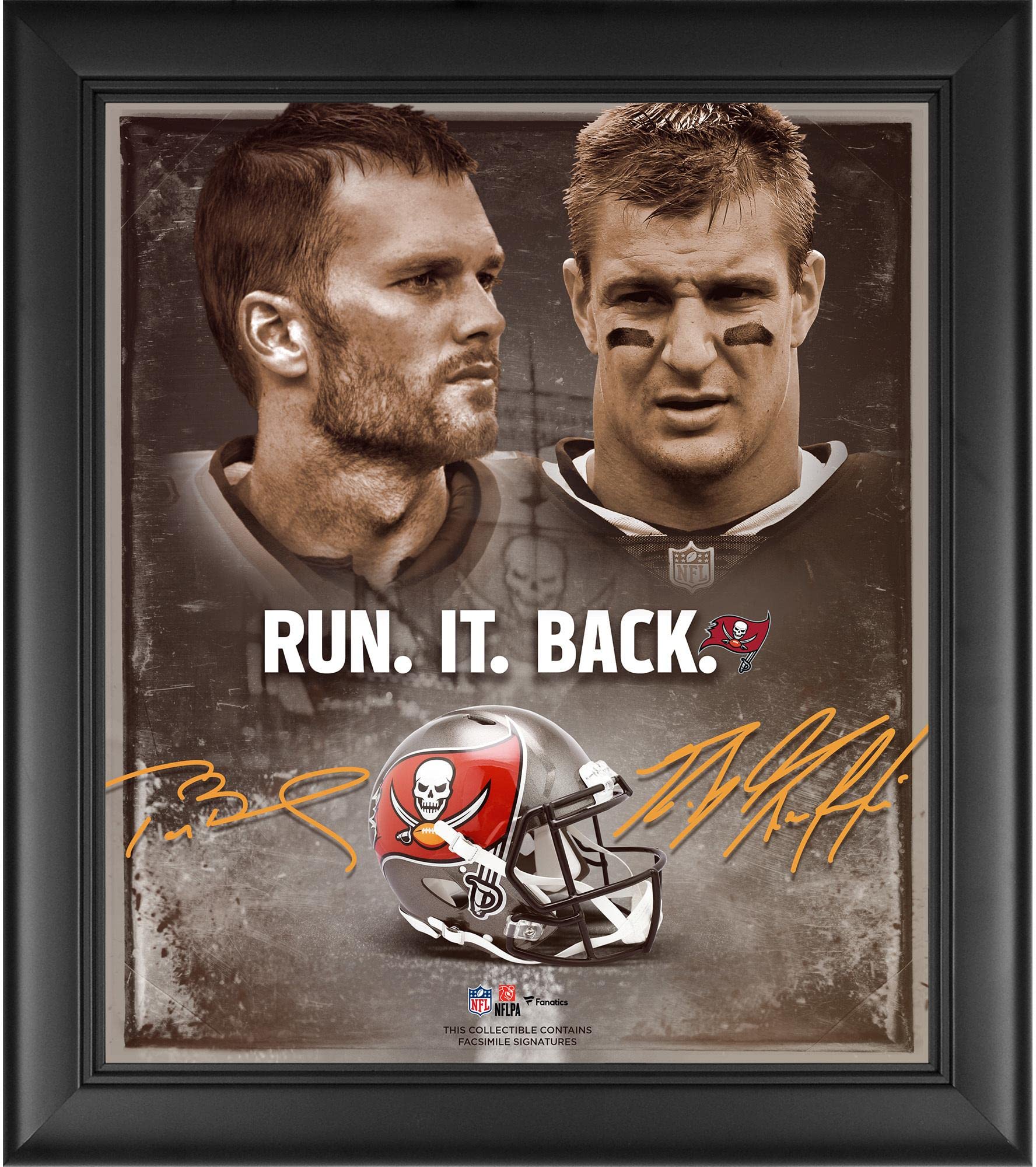 Tom Brady & Rob Gronkowski Tampa Bay Buccaneers Framed 15" x 17" Run It Back Collage - NFL Player Plaques and Collages