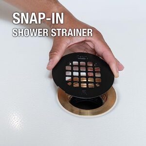 Oatey Universal 4-1/4 in. Round Snap-Tite Shower Strainer, Matte Black