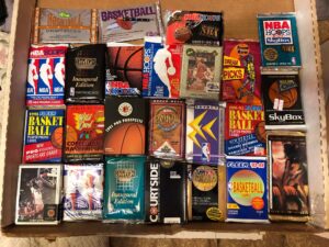 100 old vintage basketball cards in factory unopened wax packs and sets