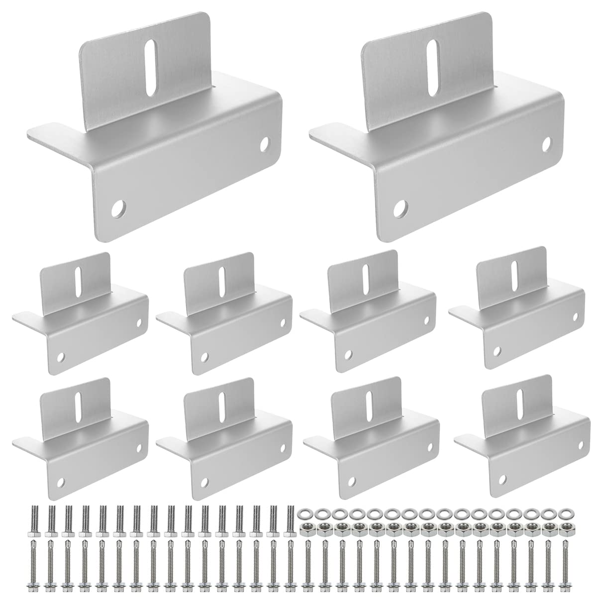 GLEEJON 16Pack Solar Panel Mounting Brackets, Solar Panel Mounting Z Brackets Kit with Nuts and Bolts for RV Camper, Boat, Wall and Other Off Gird Roof Installation, Solar Panel Mounting Hardware