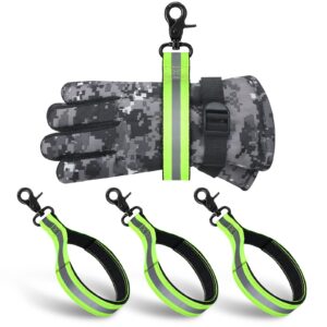 3 pcs firefighter gear heavy duty firefighter glove strap with reflective trim fire gear accessories polyester fire gloves firefighting glove safety strap for workers (fluorescent yellow)