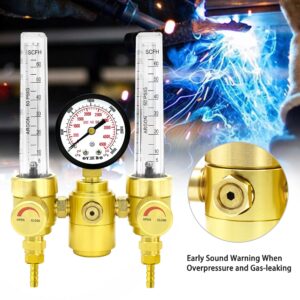 OYHBO Dual Output Argon Regulator Flow Meter for Tig Mig Welding Welder CGA-580 Inlet