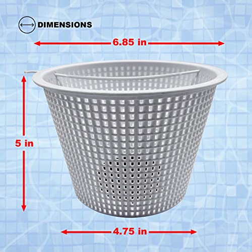 Poolzilla 6.85" Weighted Skimmer Basket for SP1082, Heavy Duty Skimmer Basket for Pool Maintenance, Included Weight and Handle for Ease of Use