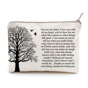 sister poem gift, sister gift, cosmetic bag, christmas gift for sister, tote bag, makeup case, sister birthday gift, birthday gifts for women, makeup organizer, travel bag