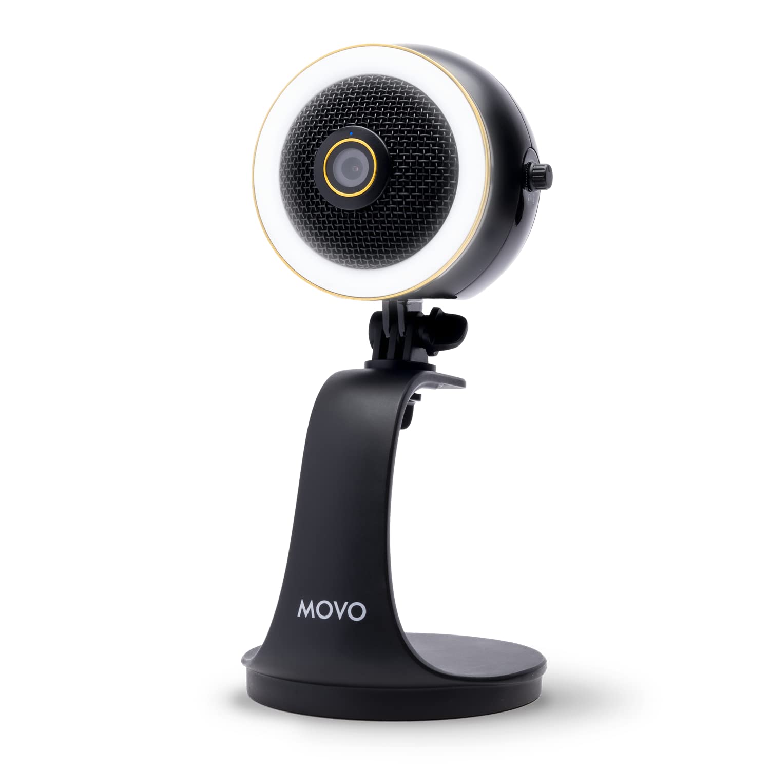 Movo WebMic HD Pro All-in-One Webcam with Microphone and Ring Light- 1080p HD Camera, Pro Cardioid Condenser Microphone, LED Ring Light -HD Webcam for Streaming, Video Conferencing, Recording, Gaming