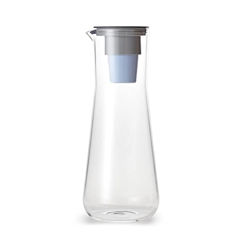 Hydros | 40oz Water Filter Glass Slim Pitcher | Powered by Fast Flo Tech | Dishwasher Safe | 40 Second Quick Fill-Up | 5 Cup Capacity Slim Pitcher | BPA Free