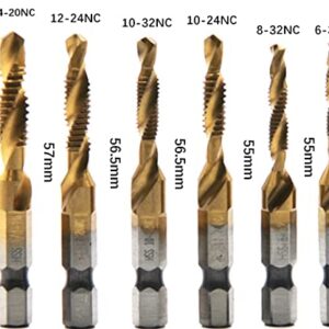 aiyun 13 Pieces Drill Tap Set, SAE/Metric Drill Tap Bits Set with Quick Change Adapter, Tap and Drill (HSS4341+HSS4341)