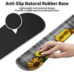 Keyboard Wrist Rest + Mouse Pad + Mouse Wrist Rest Support + Coaster Set, Ergonomic Memory Foam Mouse and Keyboard Pad Set for Laptop Computer Office Home Working Gaming,Sunflower Chaos Coordinator