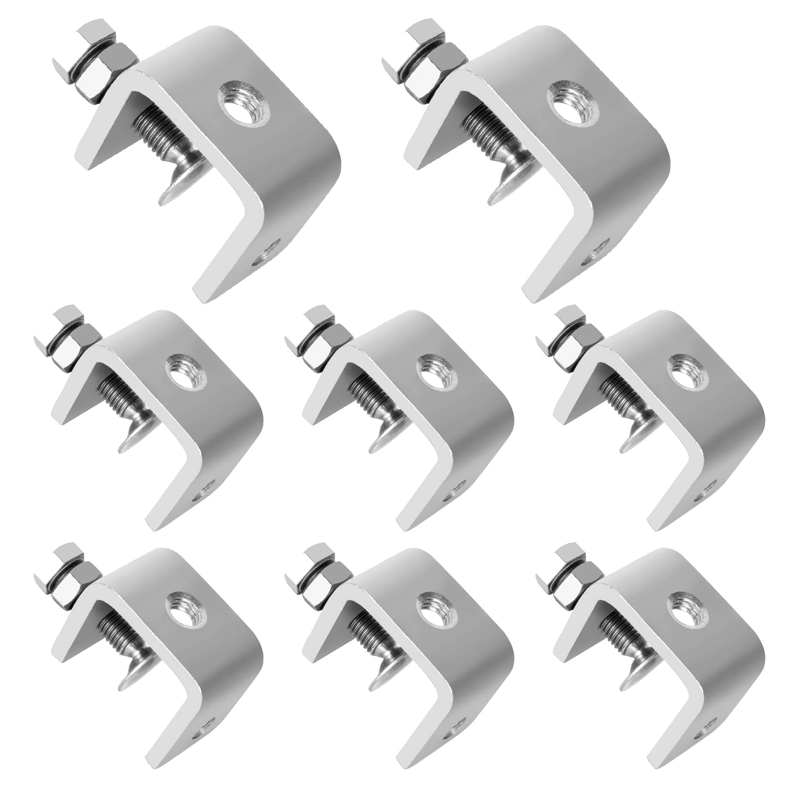 FVIEXE Small C Clamps, Heavy Duty C-Clamp 304 Stainless Steel with Stable Wide Jaw Opening & I Beam Design, Mini 1 Inch C Clamp, Desk Woodworking Clamp Tiger Clamp, Clamping Range 16-25mm