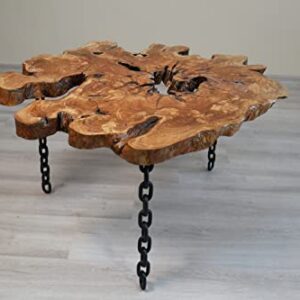 Live Edge Olive Tree Amazing Naturally Form Wood Slab, Big Coffee Table 86 X 75 cm (Handmade)