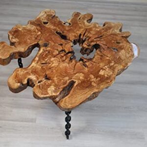 Live Edge Olive Tree Amazing Naturally Form Wood Slab, Big Coffee Table 86 X 75 cm (Handmade)