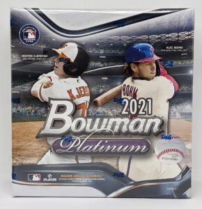 2021 bowman platinum mlb baseball card mega box 2 autographs per box (100 cards total)