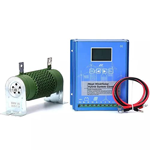 1600W Wind Solar Hybrid System MPPT Charge Controller with Dump Load 1000w Wind Turbine Generator 600W Solar Panel 12V 24V Auto Regulator