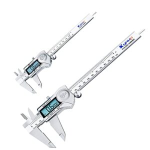 kynup 6 inch / 8i nch digital caliper, calipers measuring tool with ip54 waterproof protection, stainless steel design (150/200mm)