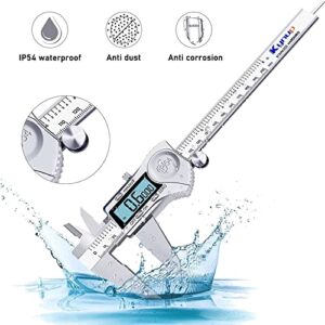Kynup 6 Inch / 8I NCH Digital Caliper, Calipers Measuring Tool with IP54 Waterproof Protection, Stainless Steel Design (150/200mm)