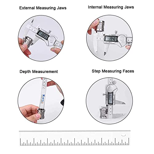 Kynup 6 Inch / 8I NCH Digital Caliper, Calipers Measuring Tool with IP54 Waterproof Protection, Stainless Steel Design (150/200mm)