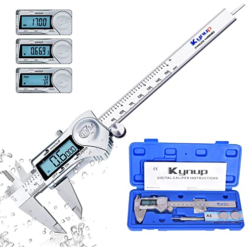 Kynup 6 Inch / 8I NCH Digital Caliper, Calipers Measuring Tool with IP54 Waterproof Protection, Stainless Steel Design (150/200mm)