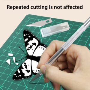 2PCS Exacto Knife, Professional Stainless Steel Precision Knife Hobby Knife Razor Tool with 10 Spare Blades for Phone PC Tablet Drone Repair DIY Art Work Cutting Caving Knife Sculpture, etc.