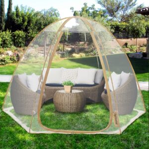 eighteentek sports tent screen house room greenhouse camping tent canopy gazebos 4-6 person for patios large oversize weatherproof pod pop up tent, cold protection beige 10’x10’