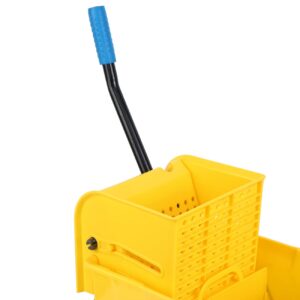 XinYun Mop Bucket with Wringer, Commercial Industrial Side-Press Wringer Combo on Wheels, Household Portable Bucket, 5 Gallon 21Qt, Heavy-Duty Wringe, Yellow 1