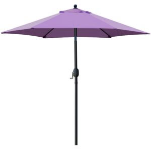 sunnyglade 7.5' patio umbrella outdoor table market umbrella with push button tilt/crank, 6 ribs (purple)