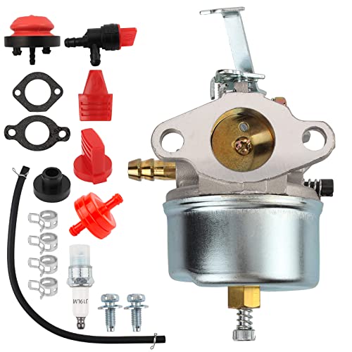 Carbhub 632230 632272 Carburetor SnowBlower for Tecumseh 631828 631067 631067A H30 H50 H60 HH60 HH70 4 Cycle Horizontal Engine Troy Bilt Toro Snowblower Sears Tillers with Spark Plug