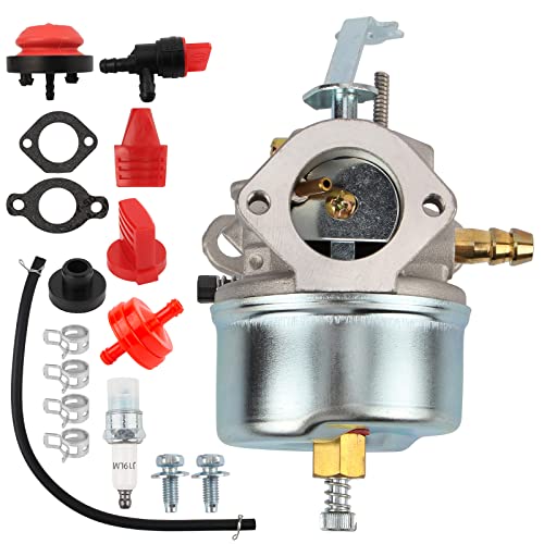 Carbhub 632230 632272 Carburetor SnowBlower for Tecumseh 631828 631067 631067A H30 H50 H60 HH60 HH70 4 Cycle Horizontal Engine Troy Bilt Toro Snowblower Sears Tillers with Spark Plug