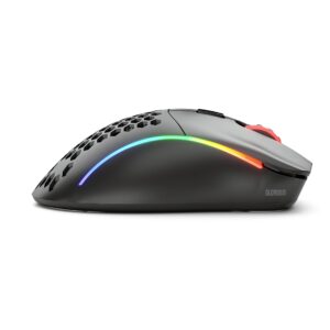 Glorious Model D Wireless Gaming Mouse - 69g Superlight, Lag Free 2.4Ghz Wireless, Up to 71 Hour Battery, RGB, BAMF Sensor, Ergonomic, 6 Buttons - Matte Black