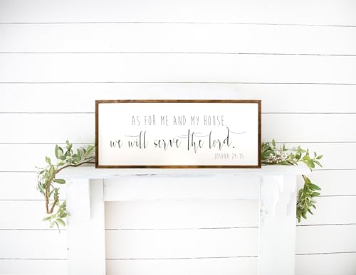 10x20 inches, As For Me And My House We Will Serve The Lord - As For Me And My House We Will Serve The Lord Sign - Scripture Wall Art - Bible Verse Sign - Wall Art Framed - Joshua 24:15