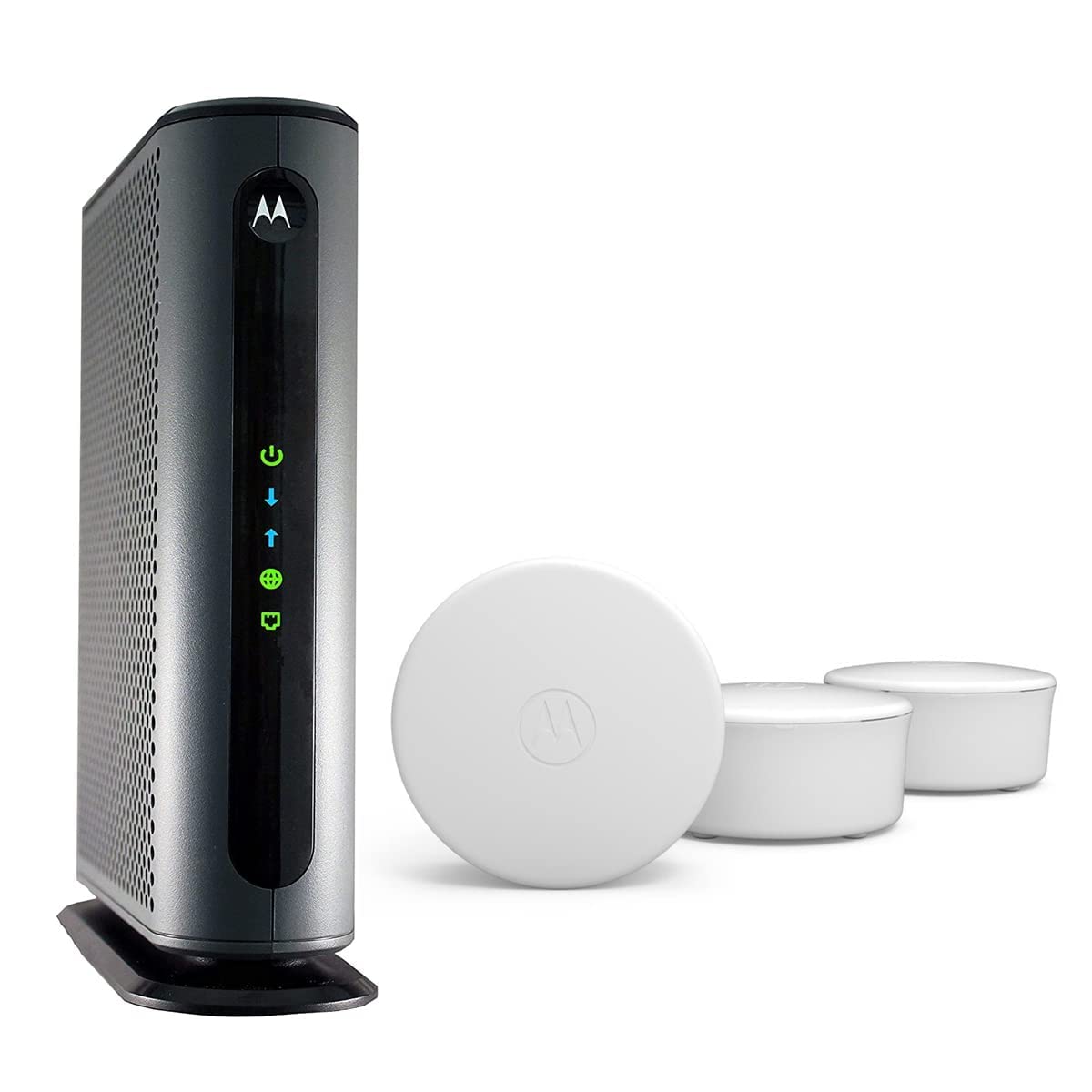 Motorola MH7603 WiFi 6 Mesh 3 Pack + MB8600 Gigabit DOCSIS 3.1 Cable Modem – Bundle