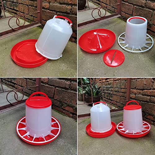 Chick Feeder and Waterer Kit Hanging Poultry Feeder & Drinker,1.5 L Waterer and 1Kg Feeder Set Chicken Water Feeder Kit for Farm,Chicken,Coop